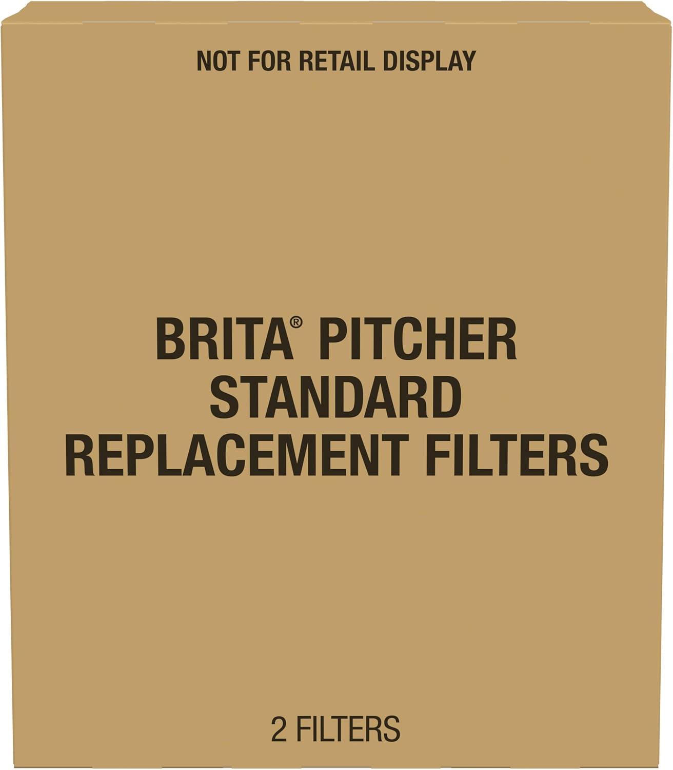 imageBrita Standard Water Filter for Pitchers and Dispensers BPAFree Reduces Copper Cadmium and Mercury Impurities Lasts Two Months or 40 Gallons Includes 2 Filters2 Count
