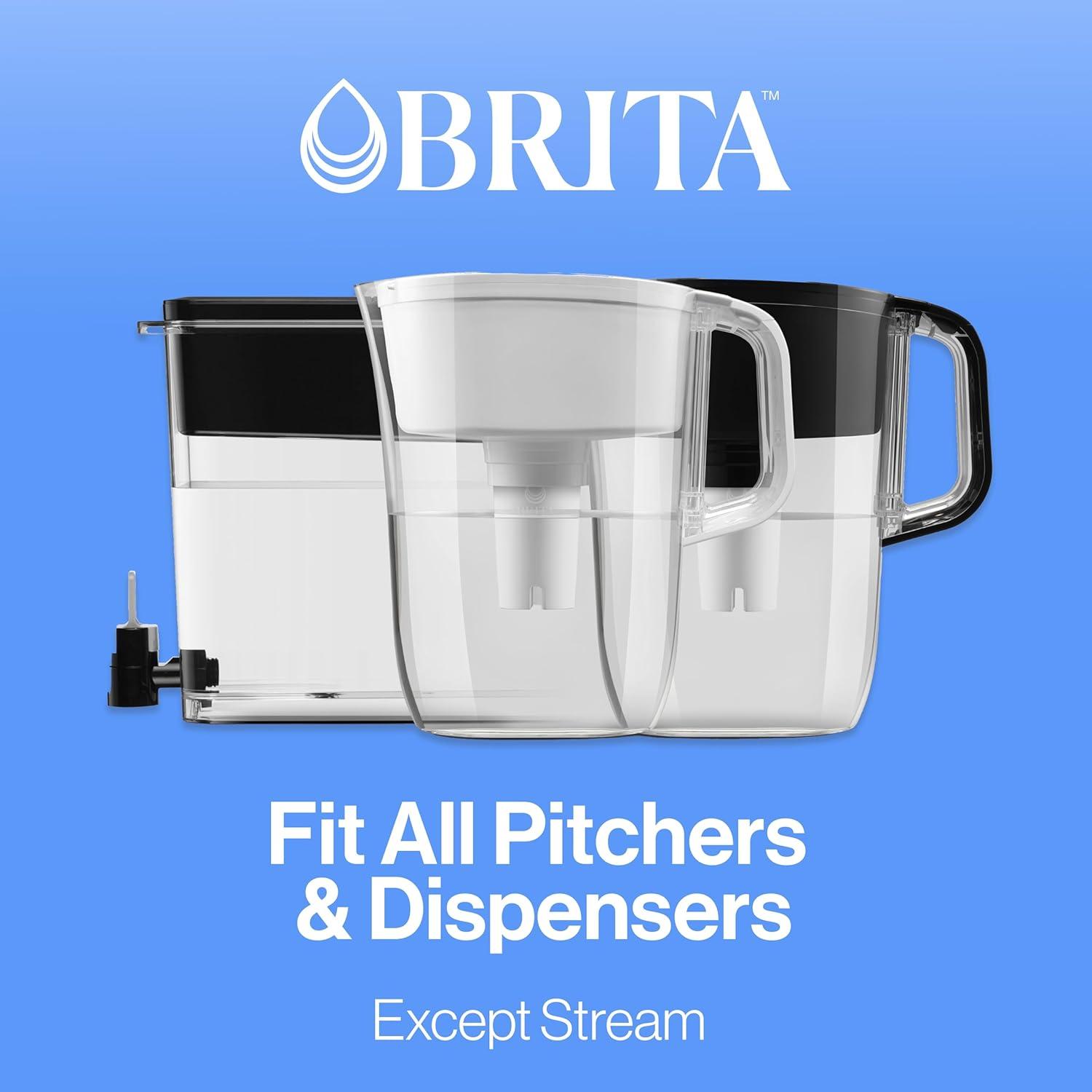 imageBrita Standard Water Filter for Pitchers and Dispensers BPAFree Reduces Copper Cadmium and Mercury Impurities Lasts Two Months or 40 Gallons Includes 2 Filters3 Count