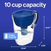 imageBrita Everyday Elite Water Filter Pitcher Removes 99 of Lead Includes 1 Filter 10Cup Capacity BlackBlue