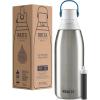 imageBrita Stainless Steel Premium Filtering Water Bottle BPAFree Reusable Insulated Replaces 300 Plastic Water Bottles Filter Lasts 2 Months or 40 Gallons Includes 1 Filter Glacier  20 ozStainless Steel