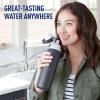 imageBrita Stainless Steel Premium Filtering Water Bottle BPAFree Reusable Insulated Replaces 300 Plastic Water Bottles Filter Lasts 2 Months or 40 Gallons Includes 1 Filter Glacier  20 ozCarbon