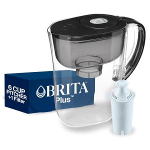 imageBrita Water Pitcher Metro Elite Filter Removes 99 of Lead Includes 1 Filter 6Cup Capacity WhiteBlack