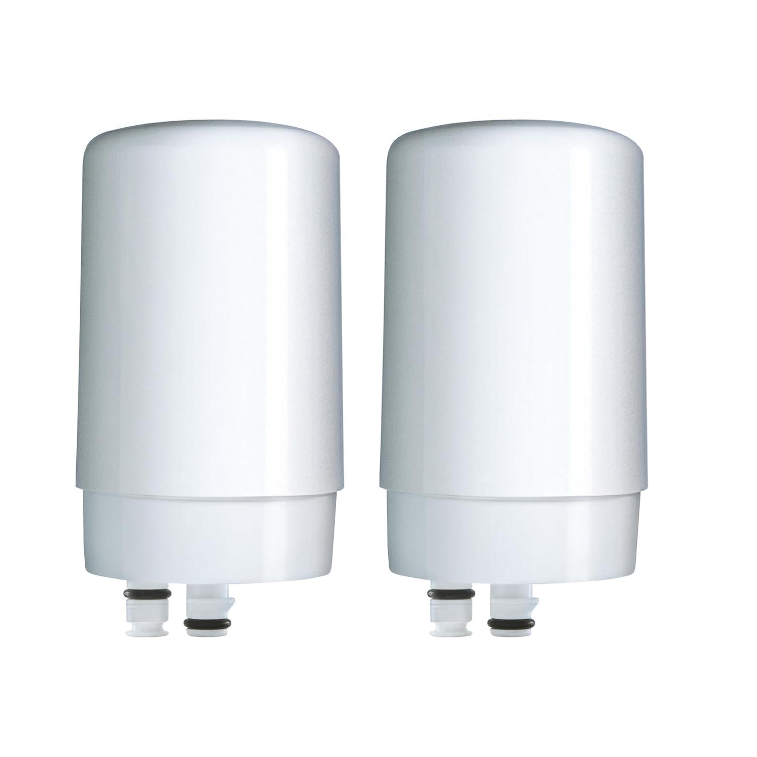 imageBrita Faucet Mount Water Filter System White NoWait Filtration Easy Install MultiUse Tap Water Filter for Kitchens Bathrooms ampamp Small Spaces2 ct