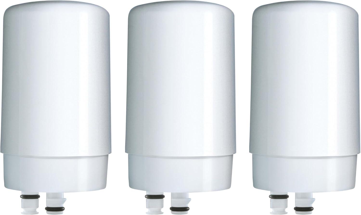imageBrita Faucet Water Filter for Sink Water Filtration System BPAFree Replaces 750 Plastic Water Bottles Lasts Four Months or 100 Gallons Includes 3 Filters WhiteWhite