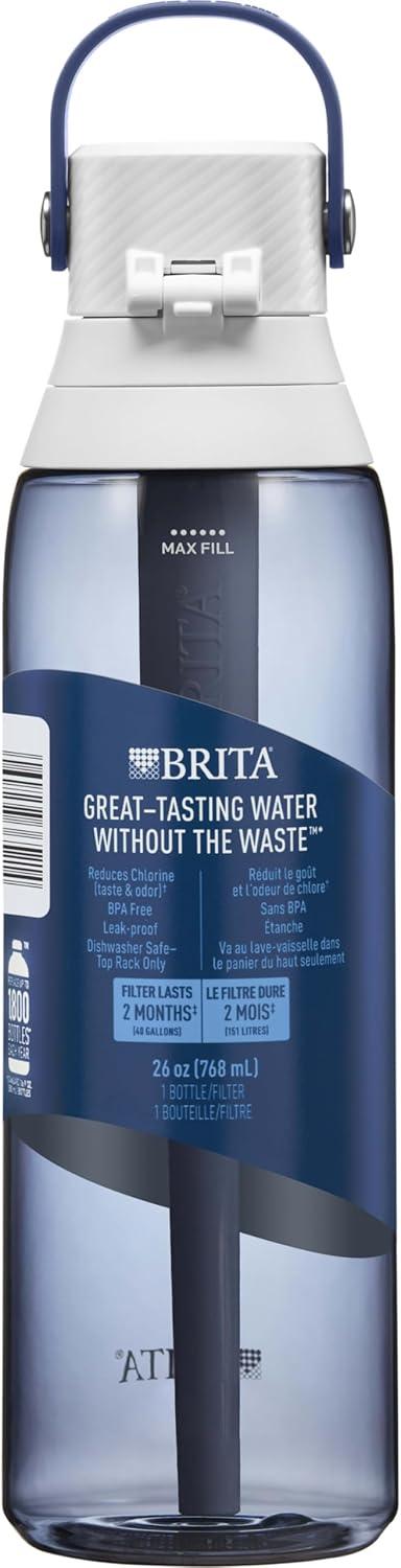 imageBrita HardSided Plastic Premium Filtering Water Bottle BPAFree Reusable Replaces 300 Plastic Water Bottles Filter Lasts 2 Months or 40 Gallons Includes 1 Filter Night Sky  26 oz