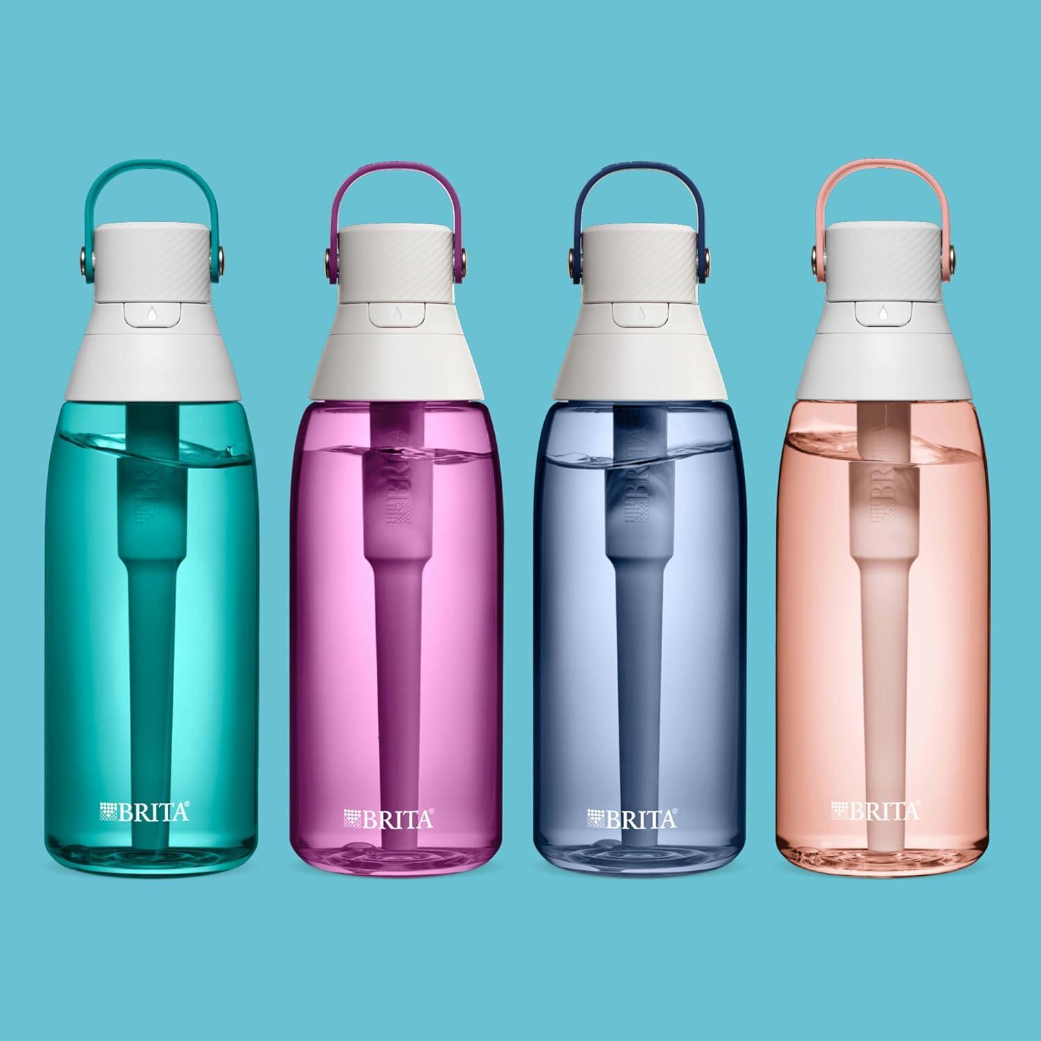 imageBrita HardSided Plastic Premium Filtering Water Bottle BPAFree Reusable Replaces 300 Plastic Water Bottles Filter Lasts 2 Months or 40 Gallons Includes 1 Filter Night Sky  36 oz