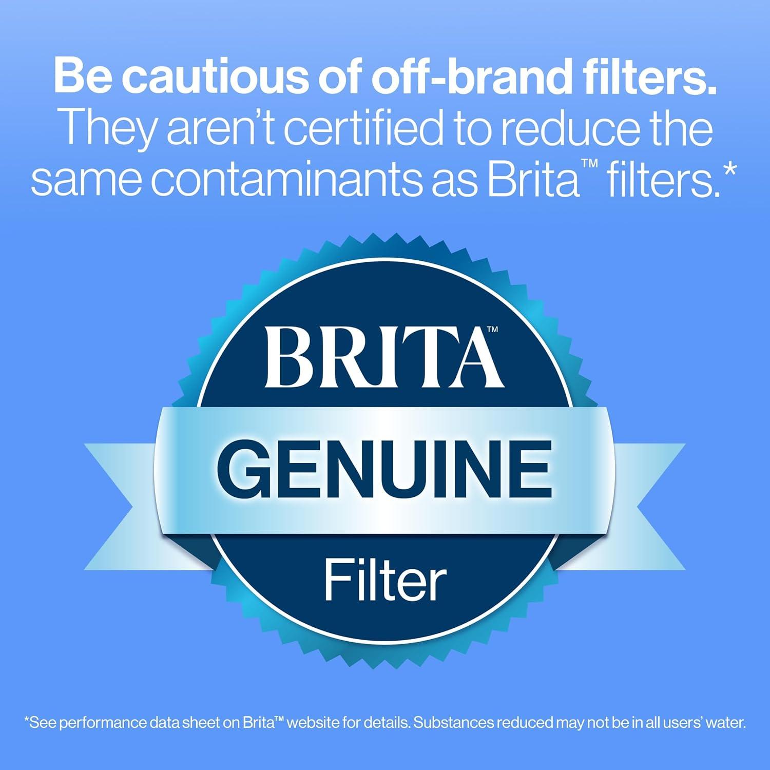 imageBrita Large Water Filter Pitcher for Tap and Drinking Water with SmartLight Change Indicator Includes 1 Standard Filter BPAFree Lasts 2 Months 10Cup Capacity Stretch Limo BlackWhite