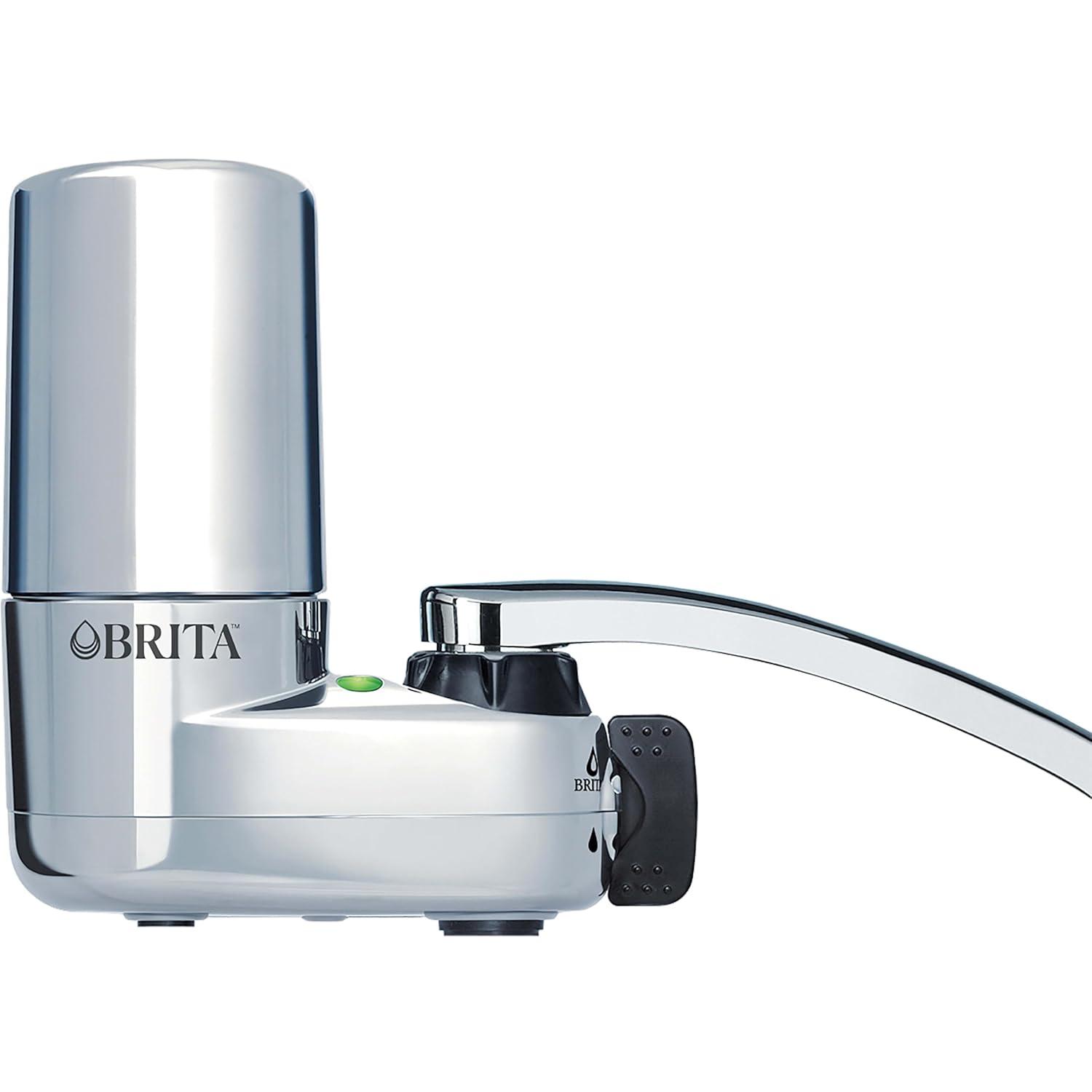 imageBrita Replacement Water Filter for Faucet Mount Removes 99 of Lead Sink Filtration System Chrome 3 Count1 ct