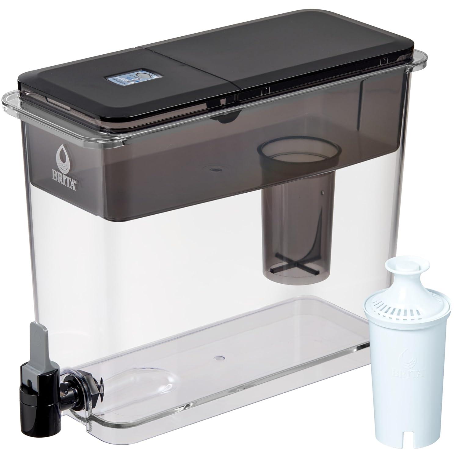 imageBrita UltraMax Large Water Dispenser with 1 BritaPlus Filter 27 Cup capacity Black Package May VaryBlack