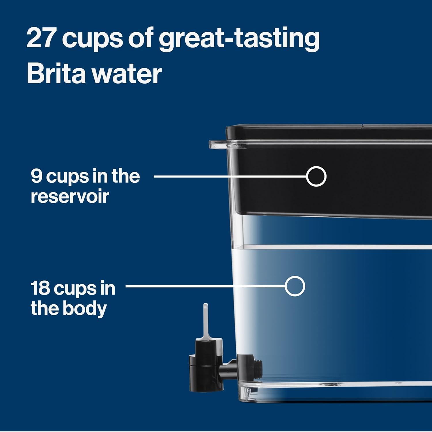 imageBrita Water Dispenser UltraMax Elite Filter Removes 99 of Lead Includes 1 Filter 27Cup Capacity Black