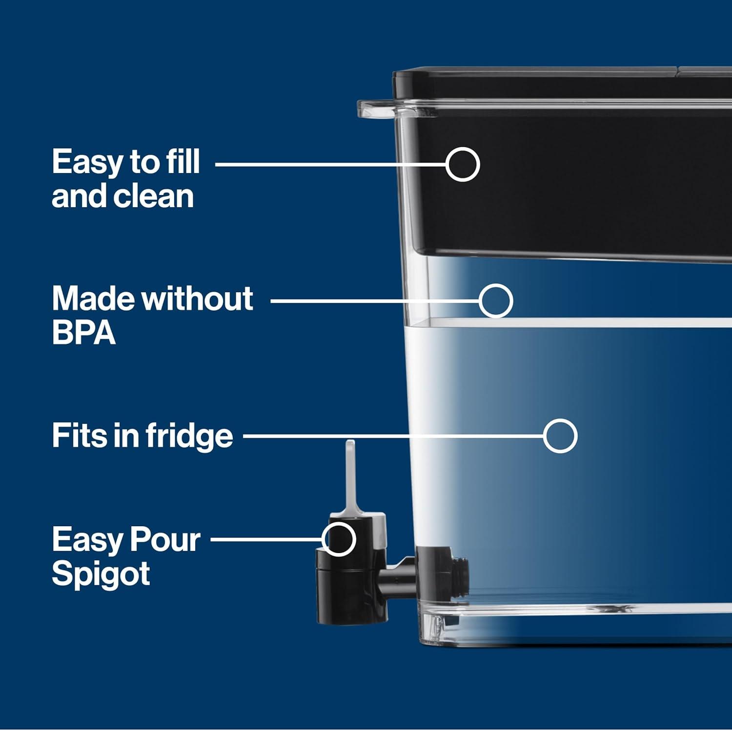 imageBrita Water Dispenser UltraMax Elite Filter Removes 99 of Lead Includes 1 Filter 27Cup Capacity Black