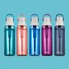 imageBrita HardSided Plastic Premium Filtering Water Bottle BPAFree Reusable Replaces 300 Plastic Water Bottles Filter Lasts 2 Months or 40 Gallons Includes 1 Filter Blush  26 oz