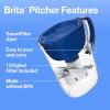 imageBrita Large Water Filter Pitcher for Tap and Drinking Water with SmartLight Change Indicator Includes 1 Standard Filter BPAFree Lasts 2 Months 10Cup Capacity Mazarine Blue