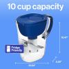 imageBrita Large Water Filter Pitcher for Tap and Drinking Water with SmartLight Change Indicator Includes 1 Standard Filter BPAFree Lasts 2 Months 10Cup Capacity Mazarine Blue