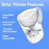 imageBrita Large Water Filter Pitcher for Tap and Drinking Water with SmartLight Change Indicator Includes 1 Standard Filter BPAFree Lasts 2 Months 10Cup Capacity Stretch Limo BlackWhite