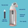 imageBrita Stainless Steel Premium Filtering Water Bottle BPAFree Reusable Insulated Replaces 300 Plastic Water Bottles Filter Lasts 2 Months or 40 Gallons Includes 1 Filter Rose  32 oz32 Ounces