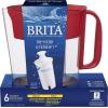 imageBrita Water Filter Pitcher for Tap and Drinking Water with 1 Standard Filter Lasts 2 Months 6Cup Capacity BPA Free Red