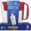 imageBrita Water Filter Pitcher for Tap and Drinking Water with 1 Standard Filter Lasts 2 Months 6Cup Capacity BPA Free Red