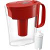 imageBrita Water Filter Pitcher for Tap and Drinking Water with 1 Standard Filter Lasts 2 Months 6Cup Capacity BPA Free Red