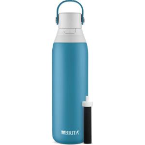 imageBrita Insulated Filtered Water Bottle with Straw Reusable Stainless Steel Metal Blue Jay 20 OunceBlue Jay