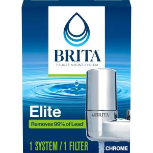 imageBrita Replacement Water Filter for Faucet Mount Removes 99 of Lead Sink Filtration System Chrome 3 Count1 ct