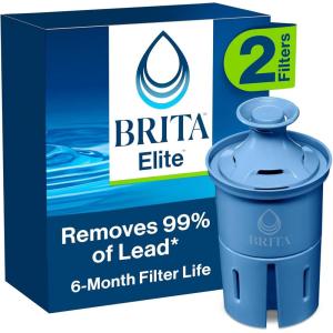 imageBrita Elite Water Filter Replacement for Pitchers and Dispensers BPAFree Reduces 99 of Lead Lasts Six Months or 120 Gallons Includes 1 Pitcher Replacement Filter2 Count