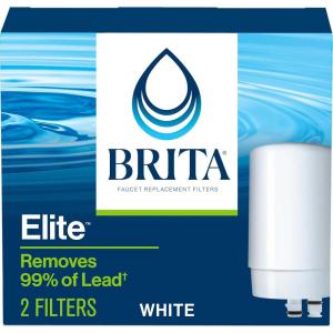 imageBrita Faucet Mount Water Filter System White NoWait Filtration Easy Install MultiUse Tap Water Filter for Kitchens Bathrooms ampamp Small Spaces2 ct