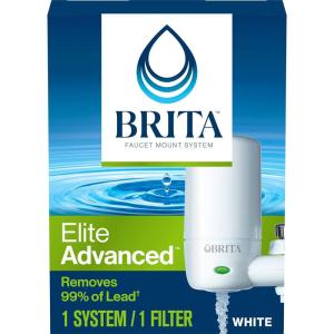 imageBrita Faucet Mount Water Filter System White NoWait Filtration Easy Install MultiUse Tap Water Filter for Kitchens Bathrooms ampamp Small SpacesComplete