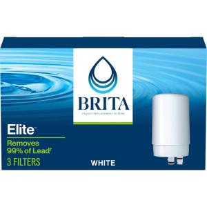 imageBrita Faucet Water Filter for Sink Water Filtration System BPAFree Replaces 750 Plastic Water Bottles Lasts Four Months or 100 Gallons Includes 3 Filters WhiteWhite