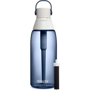 imageBrita HardSided Plastic Premium Filtering Water Bottle BPAFree Reusable Replaces 300 Plastic Water Bottles Filter Lasts 2 Months or 40 Gallons Includes 1 Filter Night Sky  36 oz