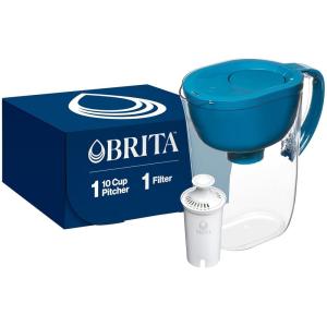 imageBrita Large Water Filter Pitcher for Tap and Drinking Water with SmartLight Change Indicator Includes 1 Standard Filter BPAFree Lasts 2 Months 10Cup Capacity Stretch Limo BlackTeal