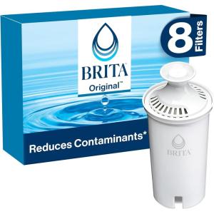 imageBrita Standard Water Filter for Pitchers and Dispensers BPAFree Reduces Copper Cadmium and Mercury Impurities Lasts Two Months or 40 Gallons Includes 2 Filters8 Count