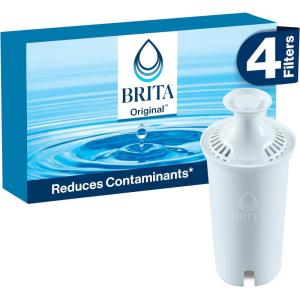 imageBrita Standard Water Filter for Pitchers and Dispensers BPAFree Reduces Copper Cadmium and Mercury Impurities Lasts Two Months or 40 Gallons Includes 2 Filters4 Count